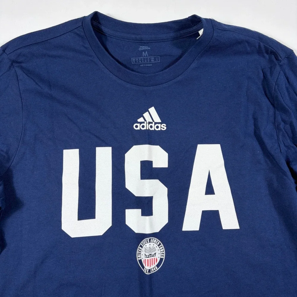 Adidas USA Armed Forces Long Sleeve Tee Mens Size Medium  Sports Navy Blue NEW